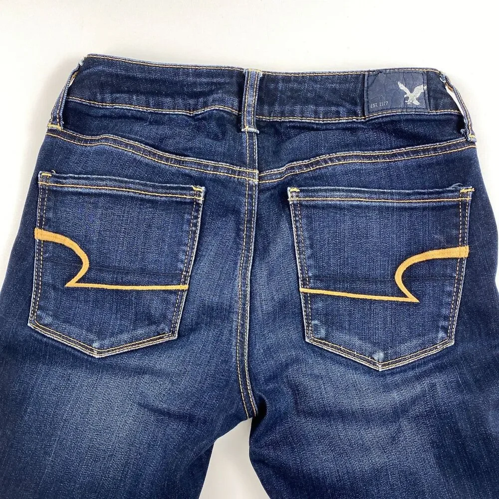 American Eagle Outfitters Womens Super Stretch Skinny Jeans Size 2 Regular Blue - Picture 6 of 9
